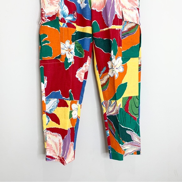 Ralph Lauren Collection Vintage Linen Floral Cargo Pant (Sz 6) Purple Label - Picture 4 of 14